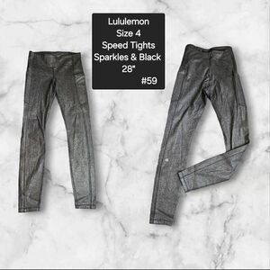 Lululemon Size 4 Sparkle Shine Speed Tights